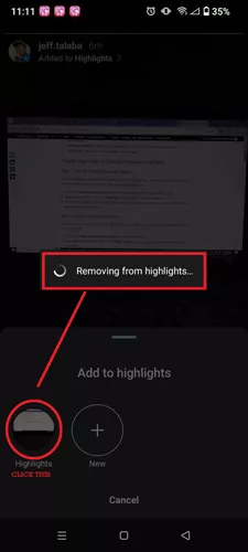 creating instagram highlights step 5