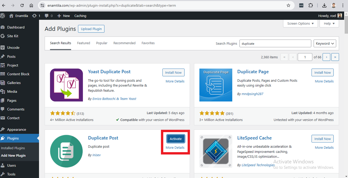 duplicate page wordpress method 1 step 1