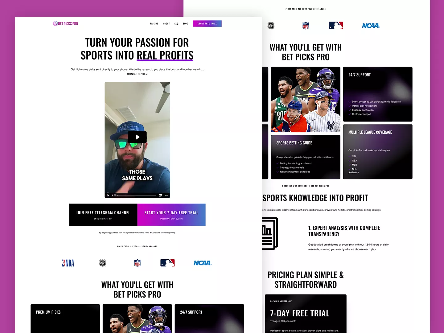 bet picks pro web design