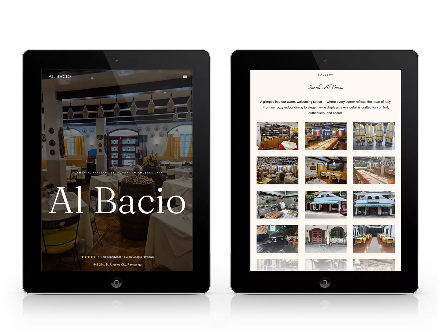 albacio website design